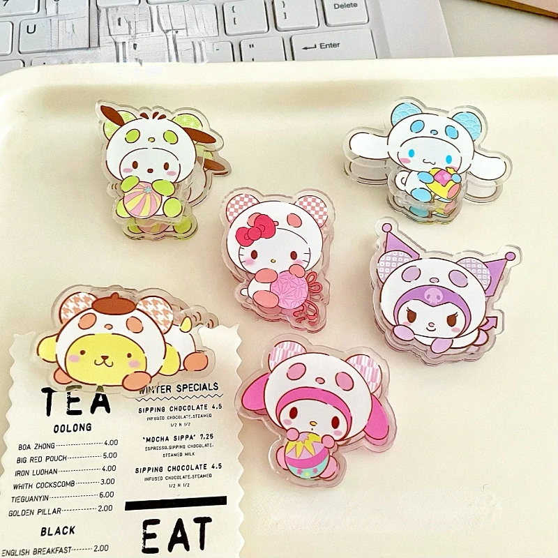 6 шт./Набор Kawaii Sanrio PP зажимы My Melody Kuromi Pachacco зажим для запечатывания Высокоэффективная многофункциональная папка маленький липкий зажим для заметок
6 шт./Набор Kawaii Sanrio PP зажимы My Melody Kuromi Pachacco зажим для запечатывания Высокоэффективная многофункциональная папка маленький липкий зажим для заметок