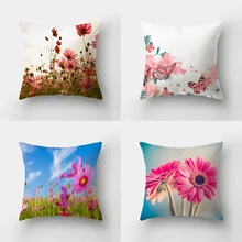 45x45cm Charm Colorful Butterfly Pillowcase Sofa car waist hold Home Decor style floral landscape cushion cover