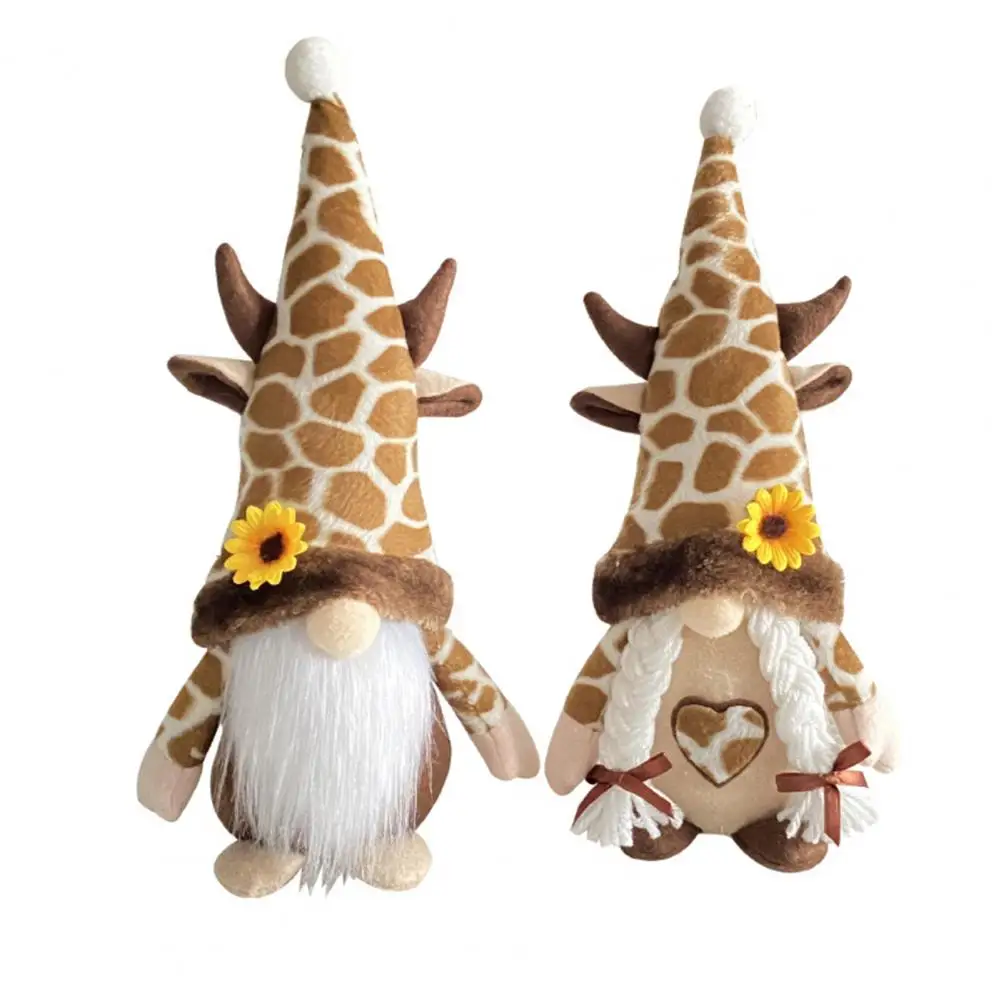 Lovely Gnome Doll Ornament Sunflower Plush Standing Faceless Giraffe Dwarf Doll No Shedding Faceless Doll Home Decor 
Lovely Gnome Doll Ornament Sunflower Plush Standing Faceless Giraffe Dwarf Doll No Shedding Faceless Doll Home Decor
