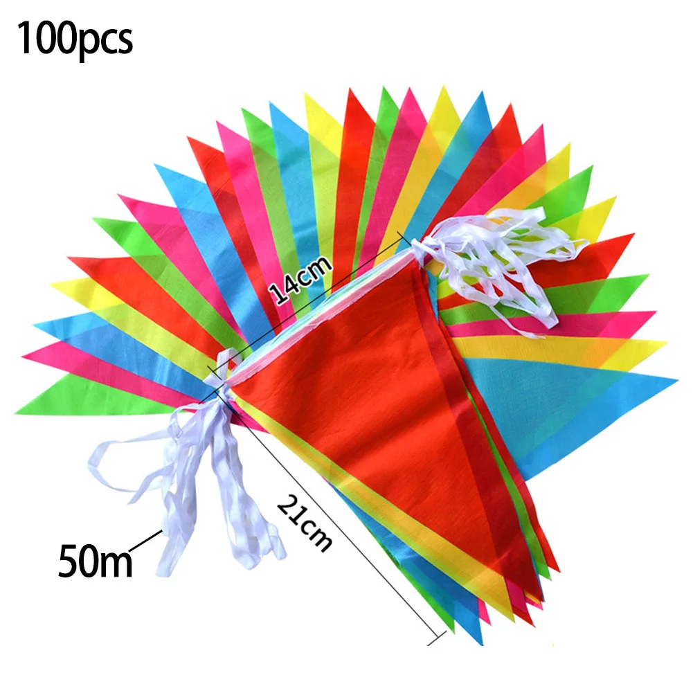 Multicolored Triangle Flags Bunting Party Banner Pennant For Kindergarten Home Garden Wedding Shop Street Decoration
Multicolored Triangle Flags Bunting Party Banner Pennant For Kindergarten Home Garden Wedding Shop Street Decoration