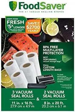 8" and 11" Vacuum Seal Rolls Multipack, Multi-Pack, Clear & 1-Quart Precut Vacuum Seal Bags with BPA-Free Multilayer Pasta strai
8" and 11" Vacuum Seal Rolls Multipack, Multi-Pack, Clear & 1-Quart Precut Vacuum Seal Bags with BPA-Free Multilayer Pasta strai