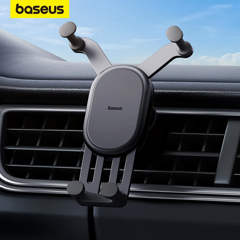 

Baseus Car Phone Holder Gravity Auto Restorable in Car Air Vent Silicone Stand For iPhone 14 Xiaomi Samsung Car Mobile Support