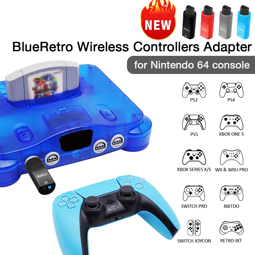 

Blueretro Wireless Controllers Adapter For N64 Game Console To PS3/PS4/PS5/Xbox Series X/S Gamepad For Nintendo 64 Accessories