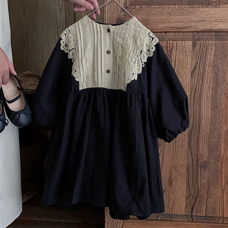 Girl Embroidered Lace Floral Loose Princess Dresses Little Girls Puff Sleeve Dress Black Color Clothes 2 3 4 5 6 7 8 9 10 Years
Girl Embroidered Lace Floral Loose Princess Dresses Little Girls Puff Sleeve Dress Black Color Clothes 2 3 4 5 6 7 8 9 10 Years