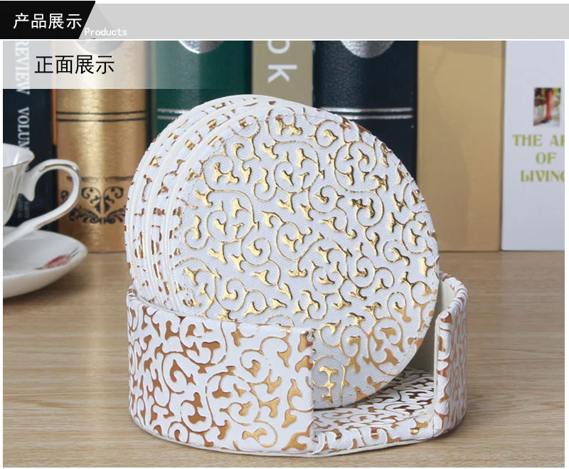 Set of 6 Drink Coaster Include Holder Leather Tea Coaster Cup Mat Pad Double Sided Placemat for Home and Kitchen Hhotel
Set of 6 Drink Coaster Include Holder Leather Tea Coaster Cup Mat Pad Double Sided Placemat for Home and Kitchen Hhotel