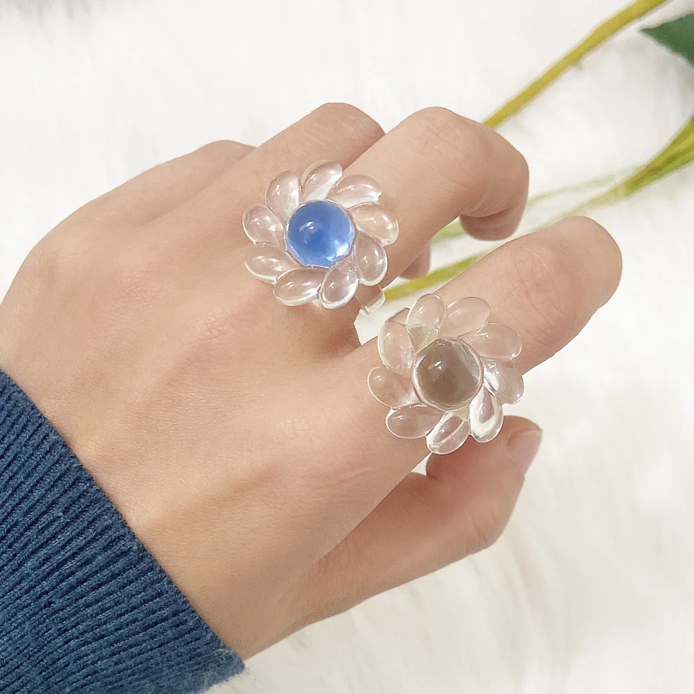 Cute Transparent Blue Flower Rings Set for Women Fashion Simple Girls Acrylic Resin Ring Female Y2K Party Jewelry Friend Gifts
Cute Transparent Blue Flower Rings Set for Women Fashion Simple Girls Acrylic Resin Ring Female Y2K Party Jewelry Friend Gifts
