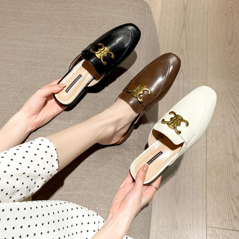 Real leather Moller shoes flat comfortable spring wear slippers covered head half drag women's single shoes cowhine
Real leather Moller shoes flat comfortable spring wear slippers covered head half drag women's single shoes cowhine