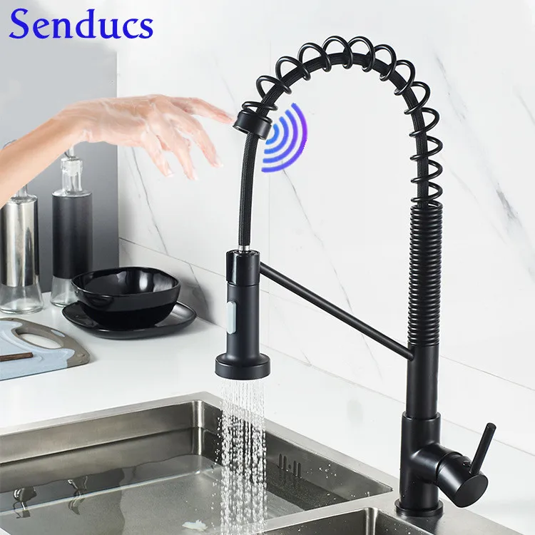 Touch Function Spring Kitchen Faucets Hot and Cold Pull Down Kitchen Sink Mixer Brass Black Sensor Kitchen Water Faucets Tap
Touch Function Spring Kitchen Faucets Hot and Cold Pull Down Kitchen Sink Mixer Brass Black Sensor Kitchen Water Faucets Tap