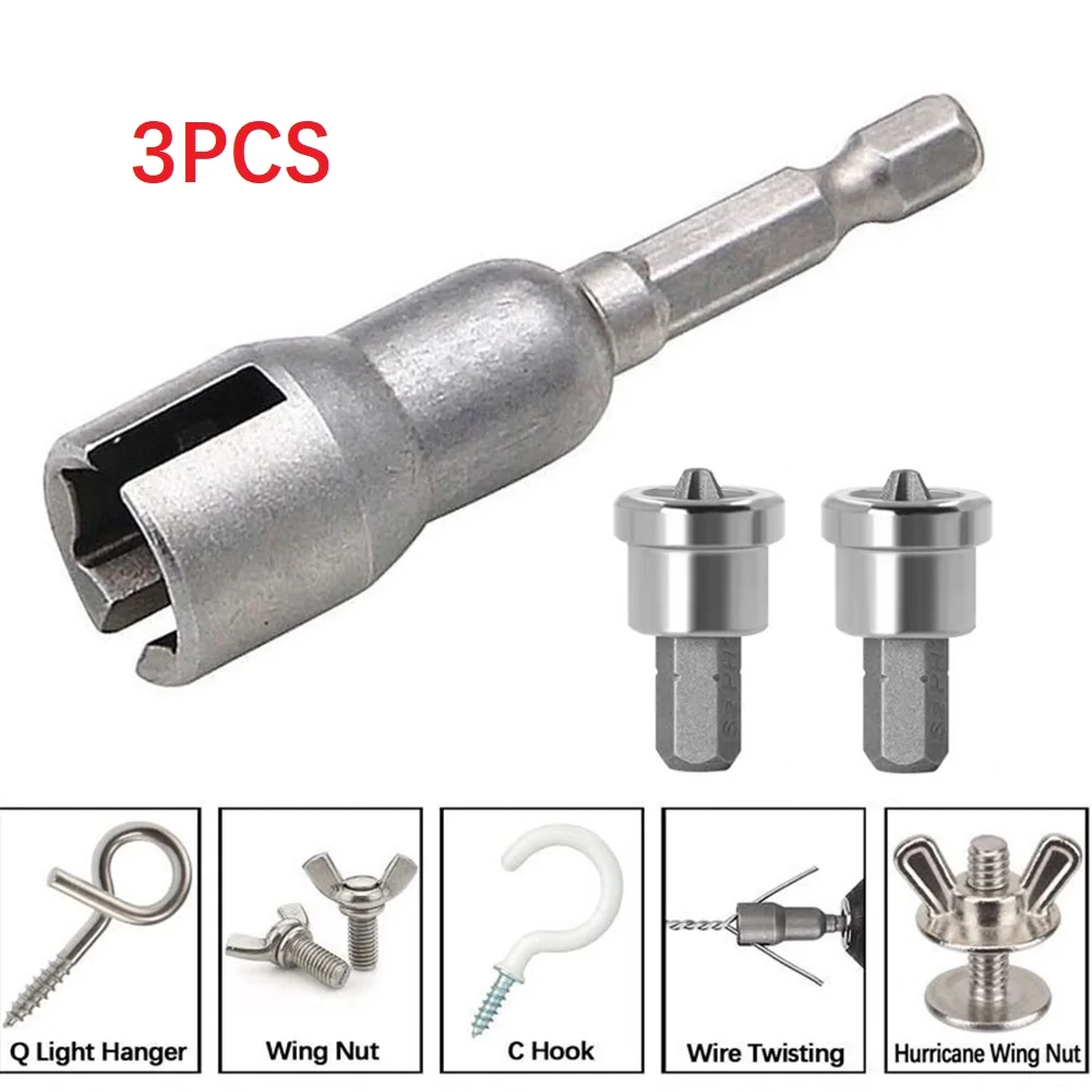 3pcs/set 1/4 Hex Shank Butterfly Bolt Socket Wrench Steel Wing Nut Driver W/ Woodworking Positioning Bits Hand Tools
3pcs/set 1/4 Hex Shank Butterfly Bolt Socket Wrench Steel Wing Nut Driver W/ Woodworking Positioning Bits Hand Tools