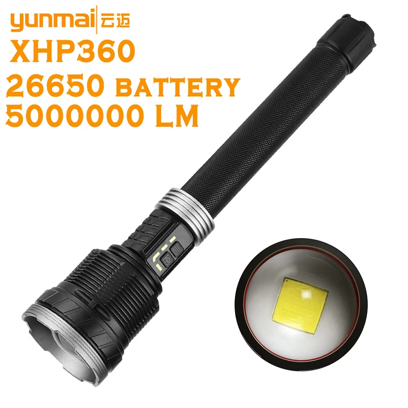 50000000 Lumens XHP360-36core LED Flashlight Powerful Torch USB Rechargeable Tactical Light 5200mAh Camping Lamp 26650 Battery
50000000 Lumens XHP360-36core LED Flashlight Powerful Torch USB Rechargeable Tactical Light 5200mAh Camping Lamp 26650 Battery
