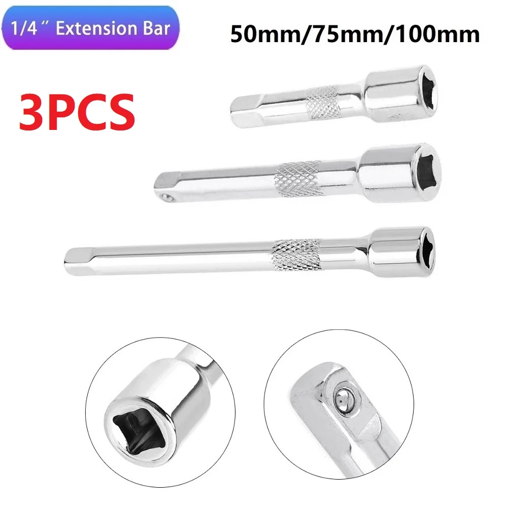 For 1/4\" Sleeve Extender Bar Handle Tools Chrome Vanadium Steel Rustproof Silver Wobble 50/75/100mm Brand New
For 1/4\" Sleeve Extender Bar Handle Tools Chrome Vanadium Steel Rustproof Silver Wobble 50/75/100mm Brand New