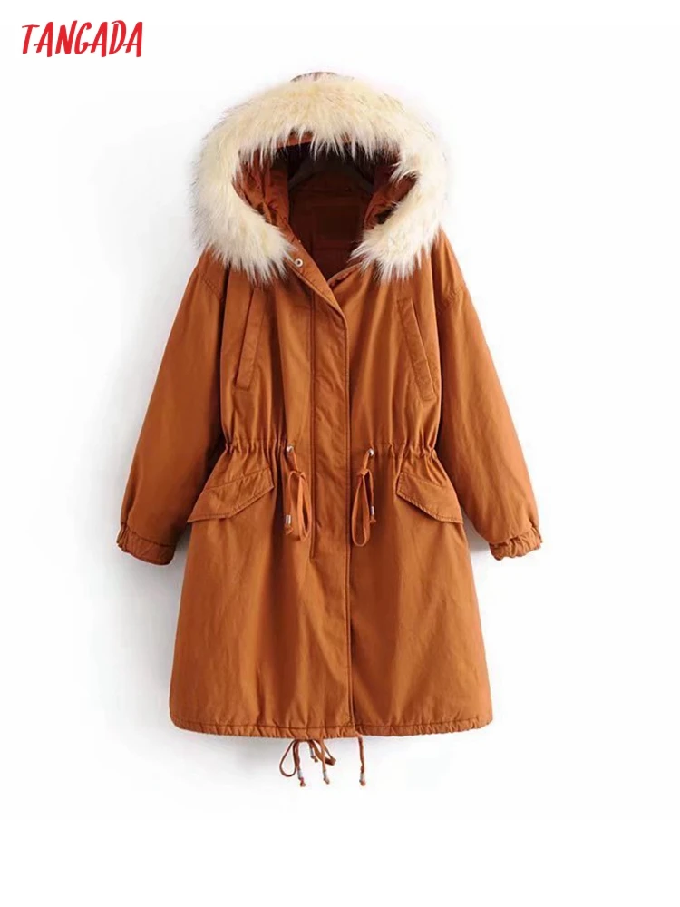 Tangada Women Orange Oversize Faux Fur Hood Parkas Thick 2021 Winter Pockets Female Warm Elegant OverCoat Jacket 3H996
Tangada Women Orange Oversize Faux Fur Hood Parkas Thick 2021 Winter Pockets Female Warm Elegant OverCoat Jacket 3H996