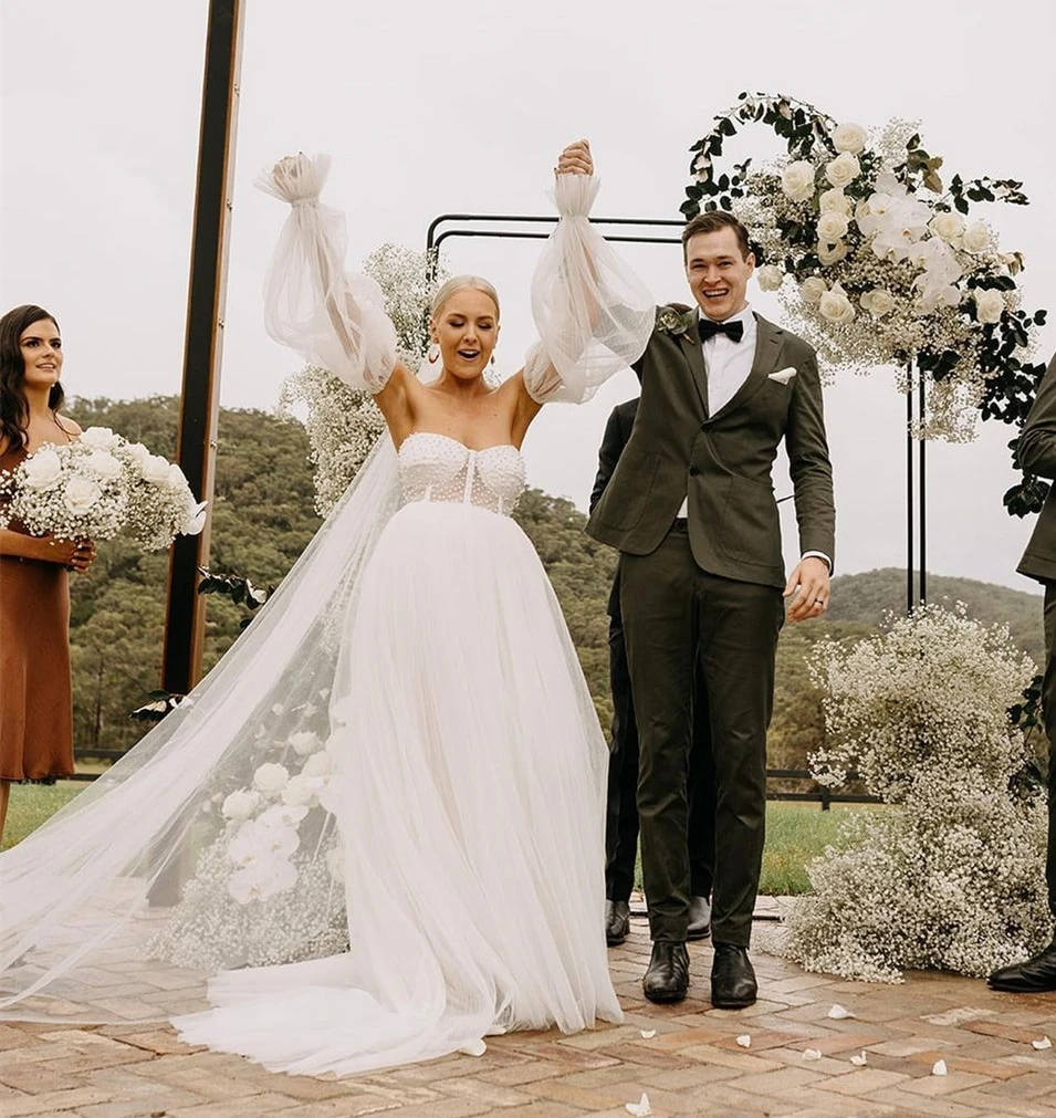 Bohemian Wedding Dress Puff Sleeve Lace Sweetheart Floor Length Off The Shoulder Tulle Brides Gowns For Women Bohe Civil Country
Bohemian Wedding Dress Puff Sleeve Lace Sweetheart Floor Length Off The Shoulder Tulle Brides Gowns For Women Bohe Civil Country