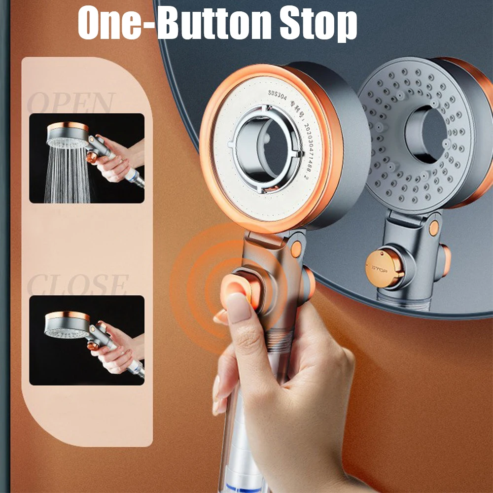 High Pressure Spray Nozzle Adjustale Round Rainfall One-Button Stop 3 Modes Hand Held Double-Sided Shower Head Water Saving
High Pressure Spray Nozzle Adjustale Round Rainfall One-Button Stop 3 Modes Hand Held Double-Sided Shower Head Water Saving