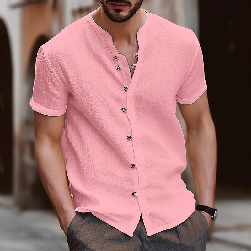 2023 New Fashion Summer Shirt Men's Button Up Business Casual Short Sleeve 100% Cotton Linen Plain V Neck Daily Men Shirt
2023 New Fashion Summer Shirt Men's Button Up Business Casual Short Sleeve 100% Cotton Linen Plain V Neck Daily Men Shirt