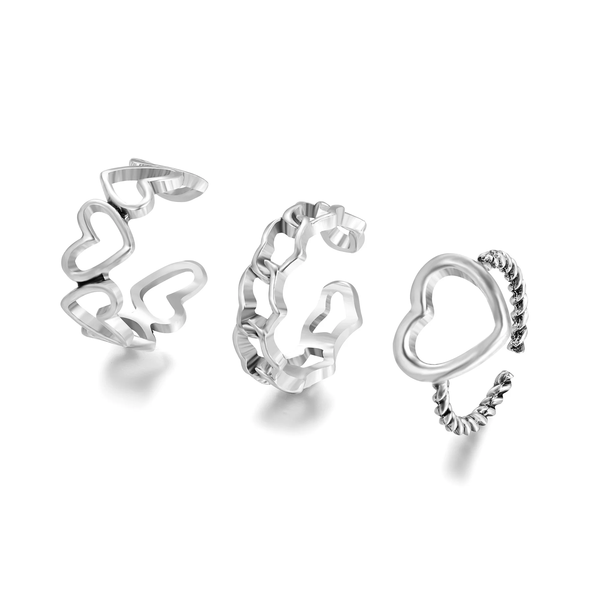 PTQASP Fashion Metal Heart Rings Set Silver Color Alloy Hollow Pearl Love Rings for Couples Lovers Women Girls Valentine's Day
PTQASP Fashion Metal Heart Rings Set Silver Color Alloy Hollow Pearl Love Rings for Couples Lovers Women Girls Valentine's Day