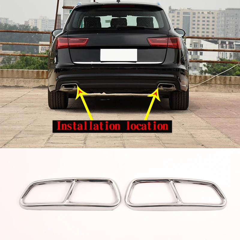 2 шт., хромированная крышка выхлопной трубы из нержавеющей стали для Audi A6 A7 C7 2016-2018, аксессуары для ухода за внешними модификациями
2 шт., хромированная крышка выхлопной трубы из нержавеющей стали для Audi A6 A7 C7 2016-2018, аксессуары для ухода за внешними модификациями