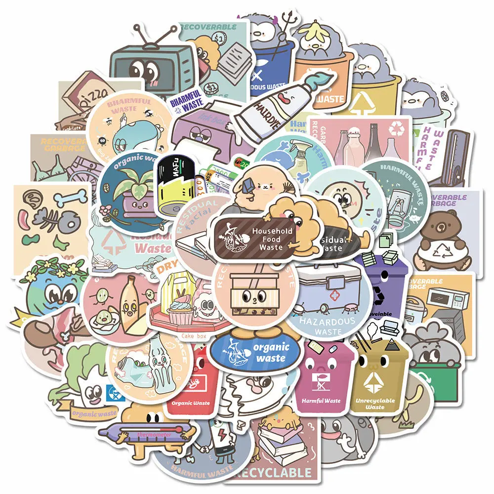 50Pcs Garbage Sorting Cute Cartoon Stickers Laptop Decoration Children Diy Diary Photo Album Stickers Waterproof Stickers Toys
50Pcs Garbage Sorting Cute Cartoon Stickers Laptop Decoration Children Diy Diary Photo Album Stickers Waterproof Stickers Toys