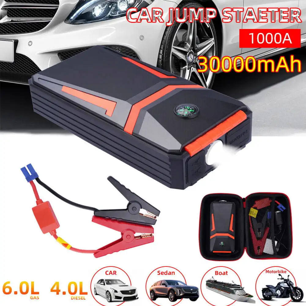 30000mAh Car Jump Starter Portable Battery Pack Booster Jumper Box Emergency Start Power Bank Supply Charger with Built-in LED L
30000mAh Car Jump Starter Portable Battery Pack Booster Jumper Box Emergency Start Power Bank Supply Charger with Built-in LED L