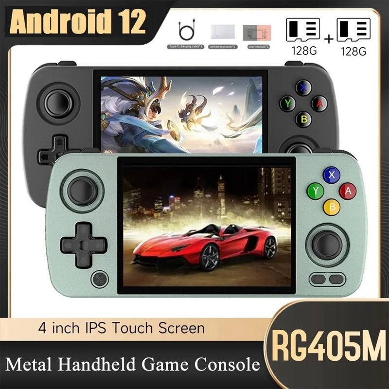 

Игровая приставка RG405M Android 12, ретро видео игровая консоль 128G + 128G BT 5,0 2,4G + фонарь Wi-Fi (B)