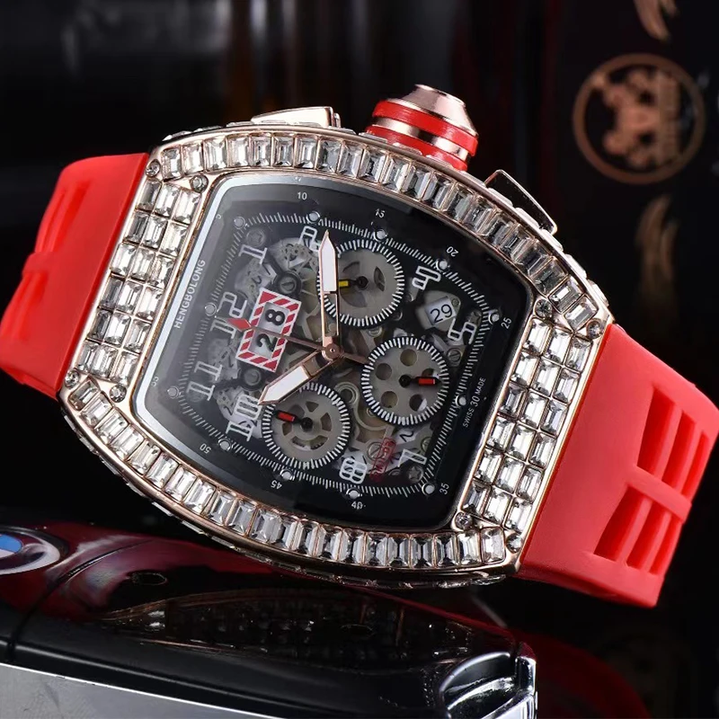 Golden Luxury Diamond Watch for Men Hollow FOB Dial Multifunction Chronograph Male Silicone Band Business Clock Reloj Hombre
Golden Luxury Diamond Watch for Men Hollow FOB Dial Multifunction Chronograph Male Silicone Band Business Clock Reloj Hombre