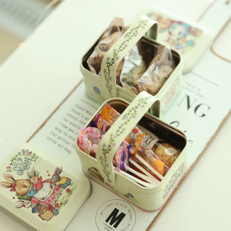 Candy Box Cartoon Rabbit Pattern Good Sealing With Handle Vintage Gift Giving Portable Easter Cookie Gift Tins For Holiday
Candy Box Cartoon Rabbit Pattern Good Sealing With Handle Vintage Gift Giving Portable Easter Cookie Gift Tins For Holiday