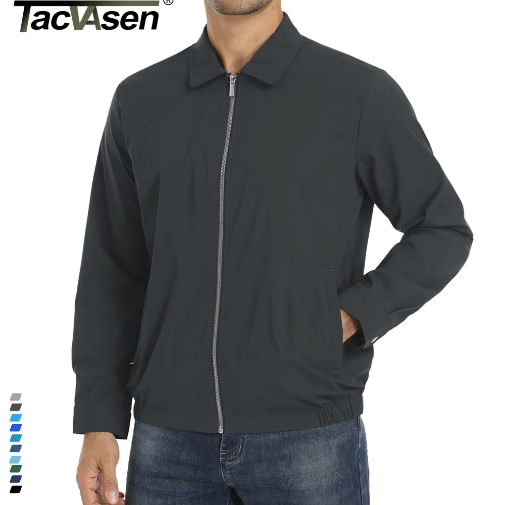 

Lightweight Water-Resistance Full Zip Jackets Mens Baseball Bomber Jackets Workout Fitness Casual Coats Sports Outwear