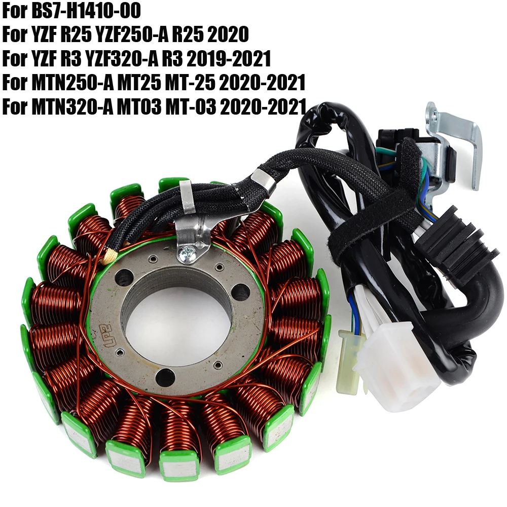 

BS7-H1410-00 Stator Coil For Yamaha YZF R25 YZF250-A 2020 / YZF R3 YZF320-A / MT25 MT-25 MTN250-A MT03 MT-03 MTN320-A 2020 2021