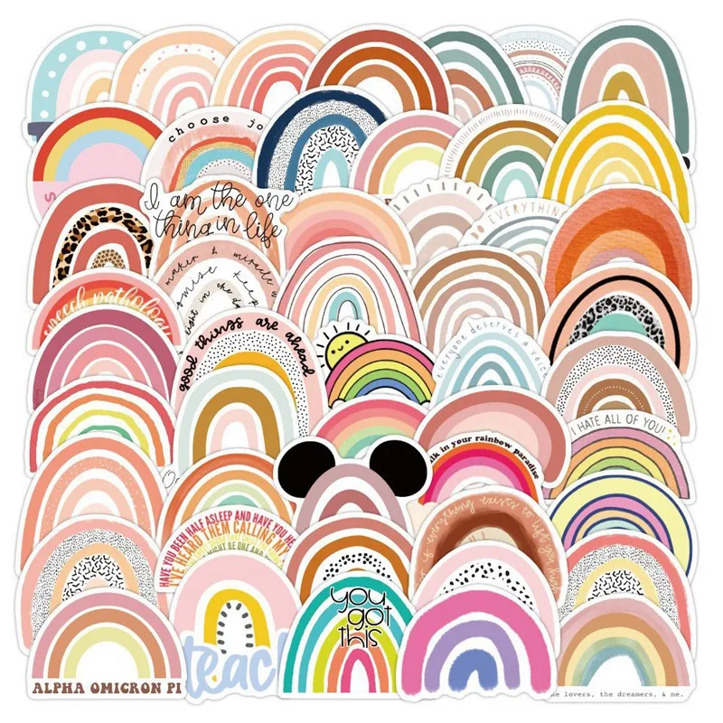 50 PCS Colorful Rainbow Stickers Laptop Stickers Repeatable Stickers Computer Decorative Stickers DIY Scrapbooking
50 PCS Colorful Rainbow Stickers Laptop Stickers Repeatable Stickers Computer Decorative Stickers DIY Scrapbooking