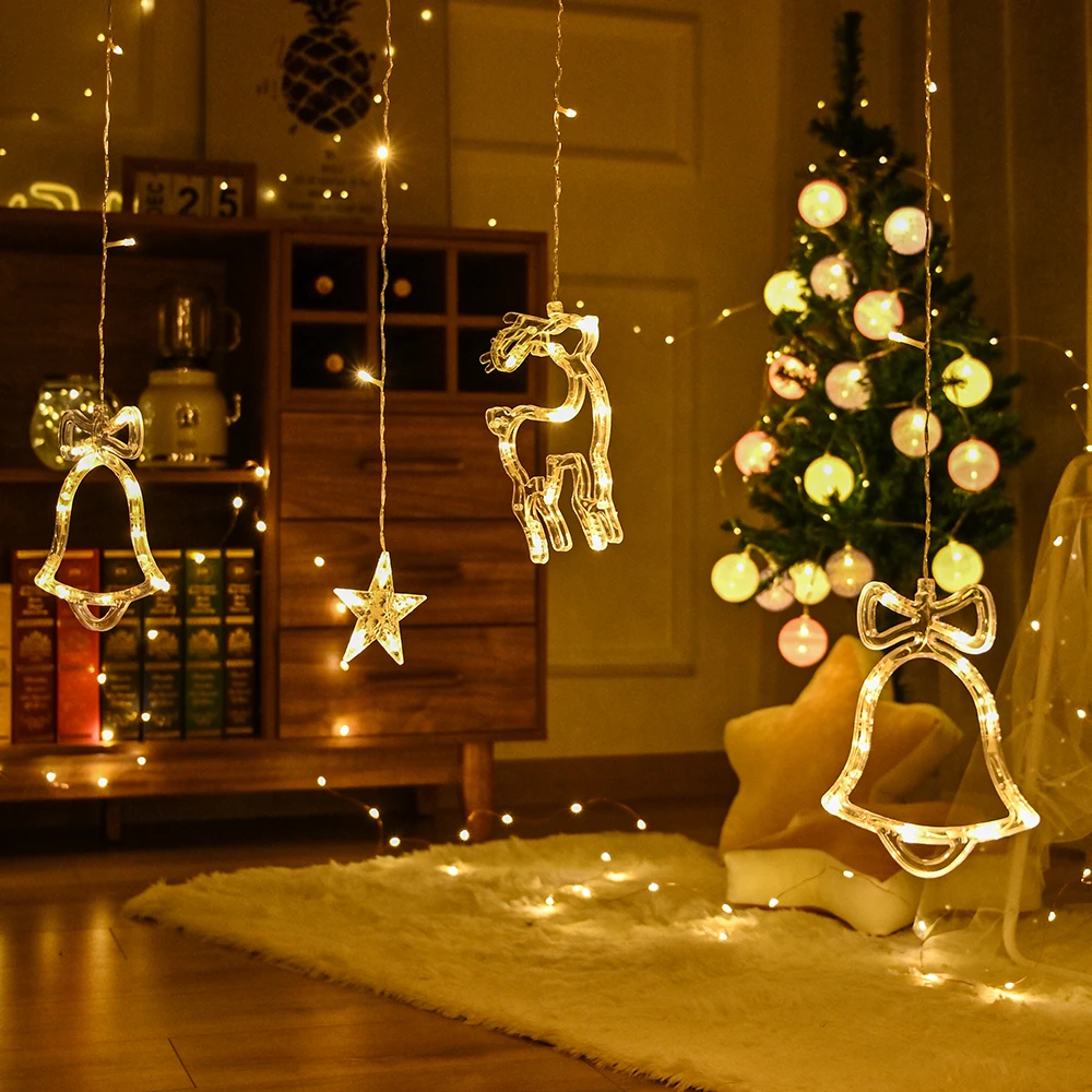 LED Deer Bells String Lights Christmas Tree Curtain Lamp Christmas Decoration for Home Garland String Fairy Light New Year 2022
LED Deer Bells String Lights Christmas Tree Curtain Lamp Christmas Decoration for Home Garland String Fairy Light New Year 2022