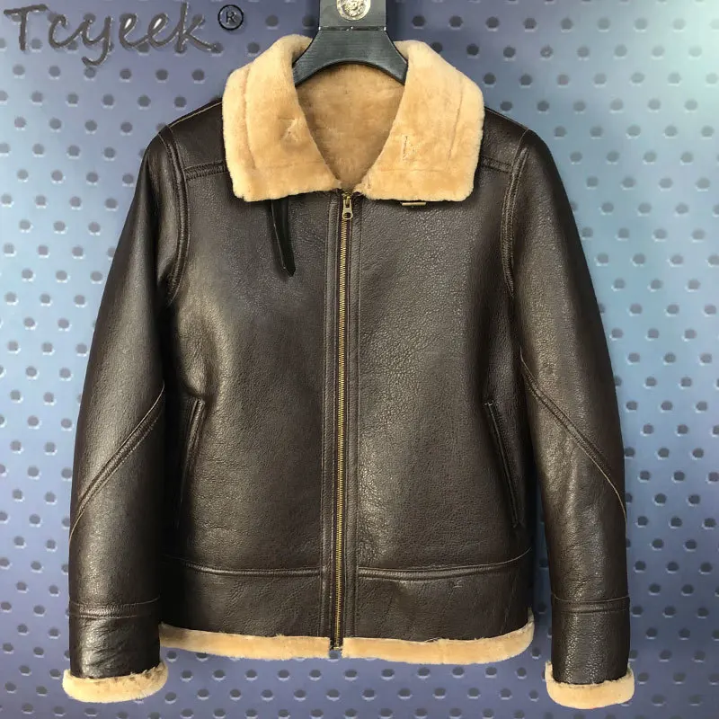 Tcyeek Real Leather Jackets Men Sheepskin Wool One-piece Motorcycle Jacket Male Sheep Shearling Coat Winter Jaqueta Masculina 
Tcyeek Real Leather Jackets Men Sheepskin Wool One-piece Motorcycle Jacket Male Sheep Shearling Coat Winter Jaqueta Masculina