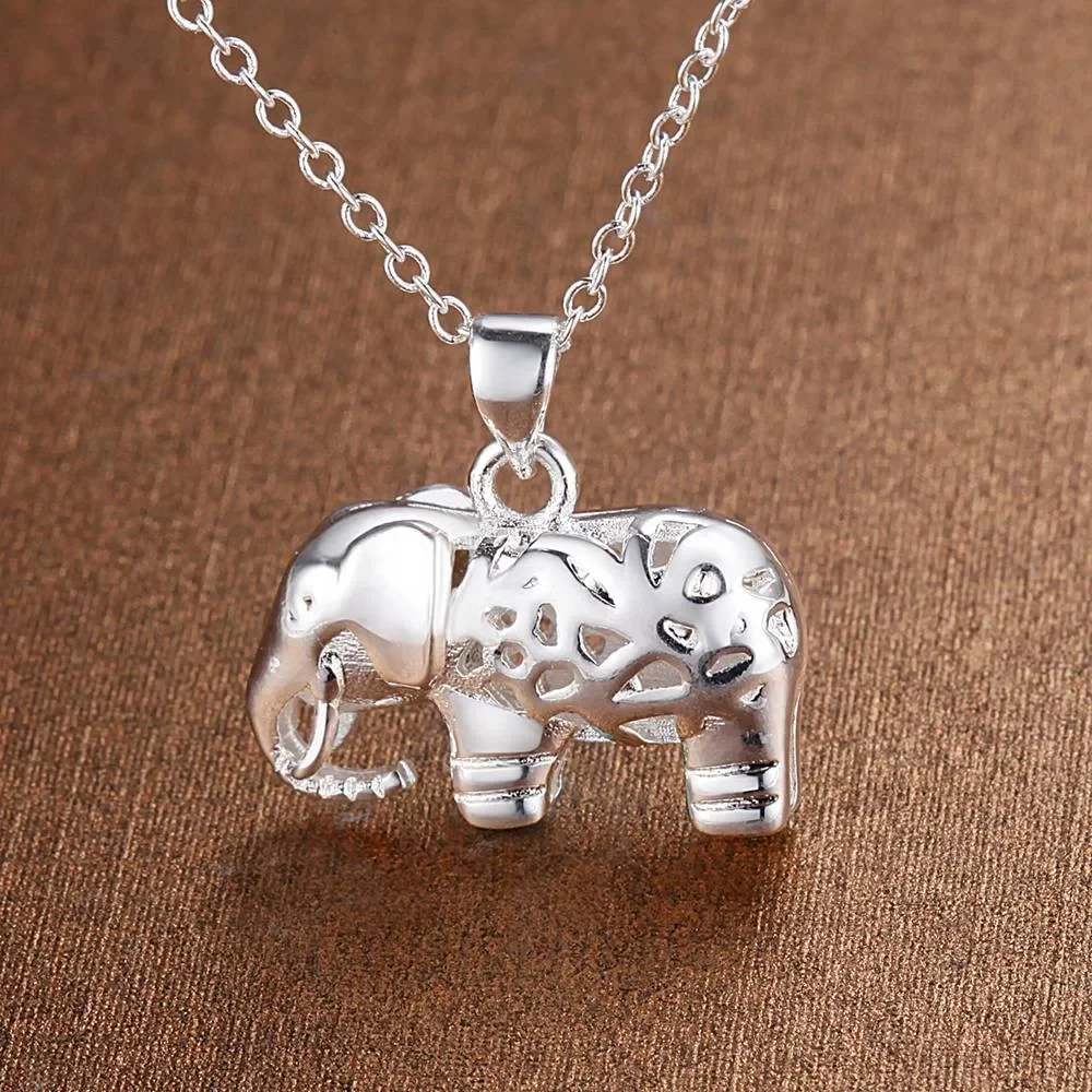 Fine Charms 925 Stamp Silver Color Pretty Elephant Pendant Necklace for Women Fashion Wedding Accessories Party Jewelry Gifts
Fine Charms 925 Stamp Silver Color Pretty Elephant Pendant Necklace for Women Fashion Wedding Accessories Party Jewelry Gifts