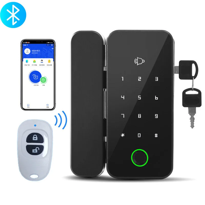 Bluetooth Smart Fingerprint Glass Wooden Door Lock Electronic Intelligent Biometric Digital Password Lock Phone Remote Control 
Bluetooth Smart Fingerprint Glass Wooden Door Lock Electronic Intelligent Biometric Digital Password Lock Phone Remote Control