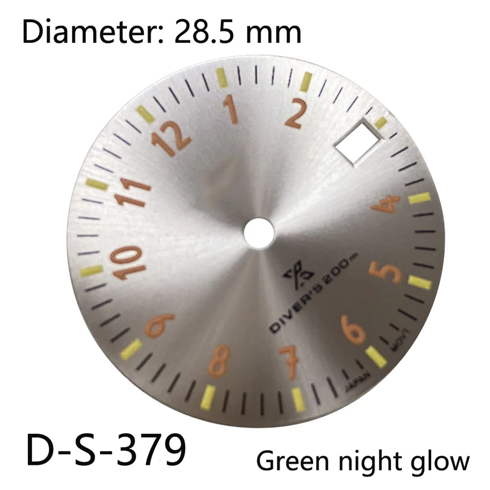 28.5mm Dial Sunburst refitted single calendar dial green luminous dial suitable for NH35 NH36 movement watch accessories
28.5mm Dial Sunburst refitted single calendar dial green luminous dial suitable for NH35 NH36 movement watch accessories