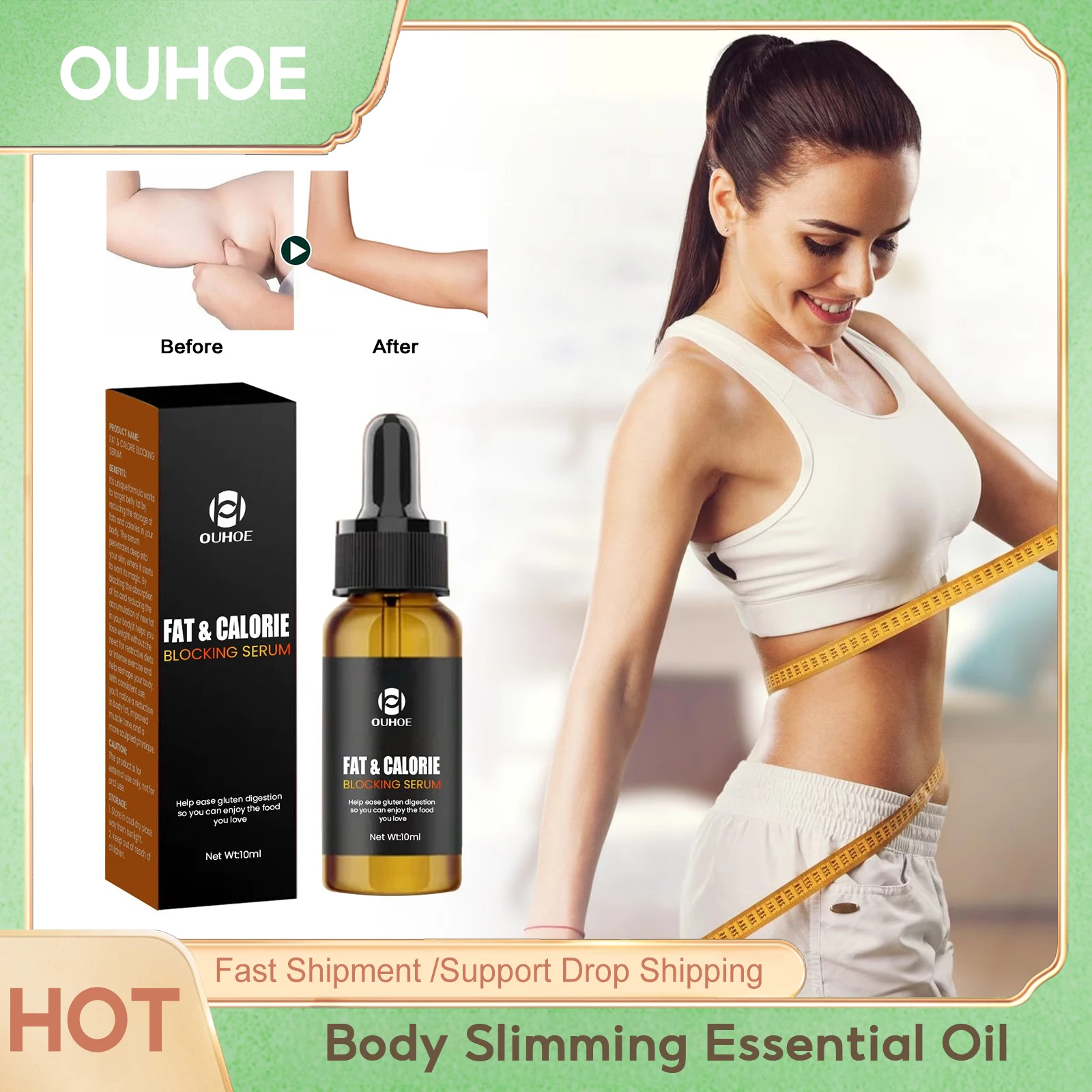 Body Slimming Essential Oil Promote Fat Burning Cellulite Remover Sculpting Tighten Firming Belly Weight Loss Massage Oil 10ml
Body Slimming Essential Oil Promote Fat Burning Cellulite Remover Sculpting Tighten Firming Belly Weight Loss Massage Oil 10ml