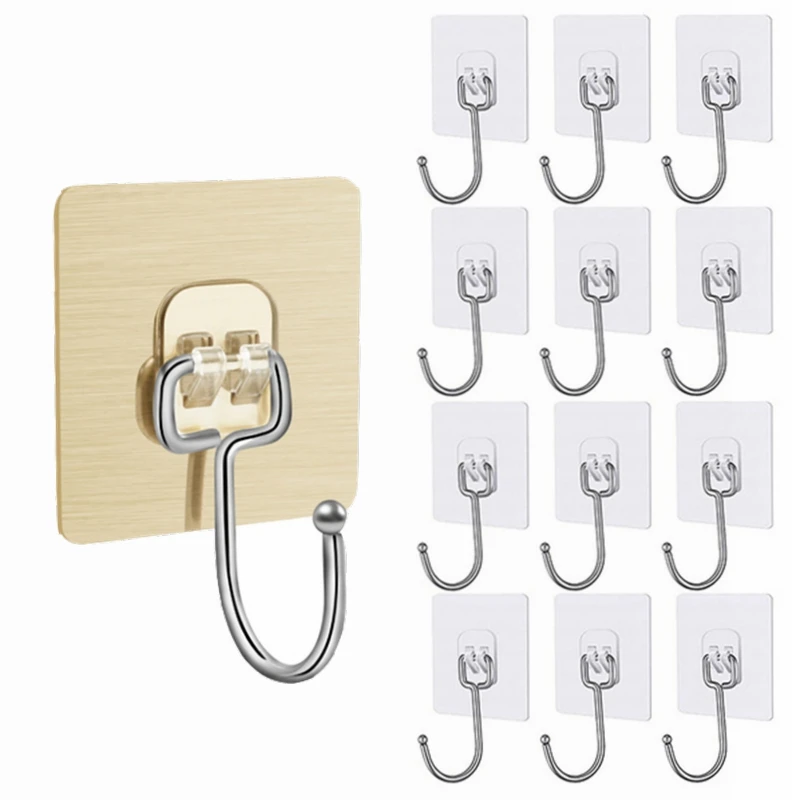Large Sticky Hook Wall Hook Transparent Gold Seamless Stainless Steel Hook 
Large Sticky Hook Wall Hook Transparent Gold Seamless Stainless Steel Hook