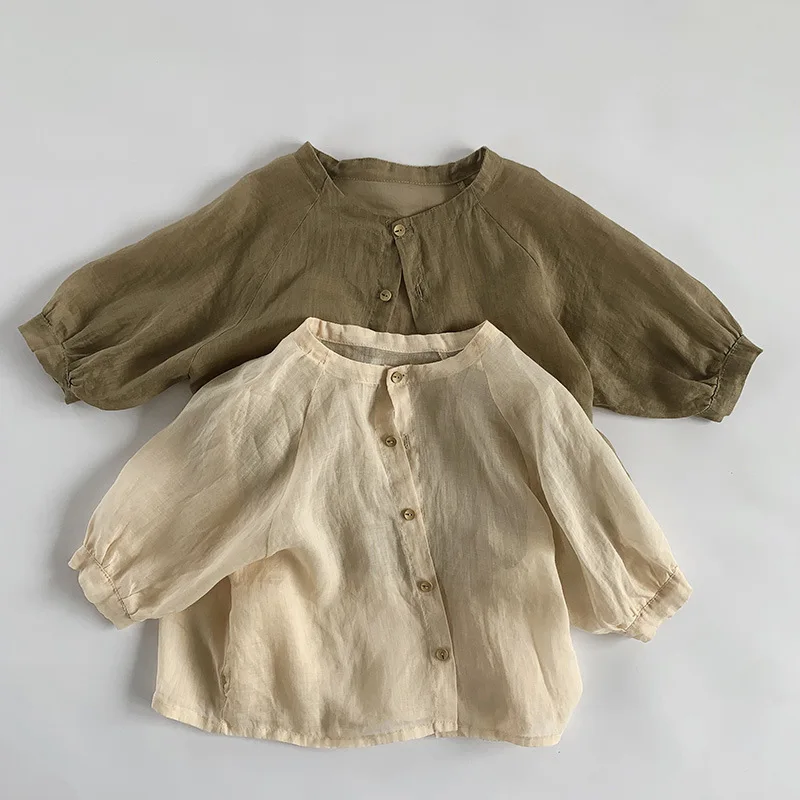For Plain Baby Shirt Long-sleeved Girls Kids 1-8 Linen Lightweight Sunscreen Fashion Summer Years Clothing Tops Single-breasted
For Plain Baby Shirt Long-sleeved Girls Kids 1-8 Linen Lightweight Sunscreen Fashion Summer Years Clothing Tops Single-breasted