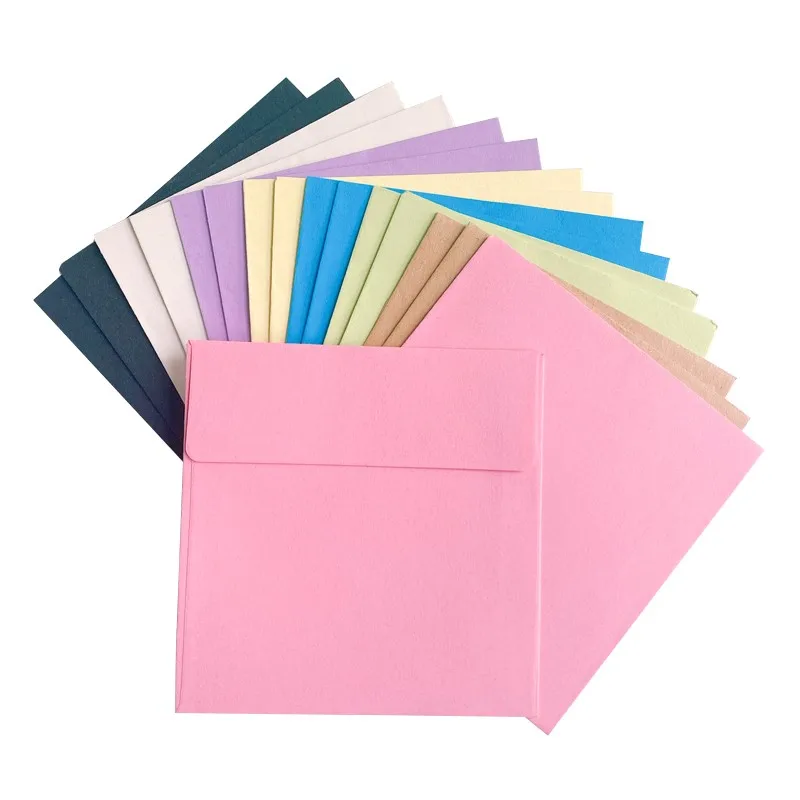 

Маленький квадратный конверт фиолетового/черного/зеленого/воловьей кожи/желтого/синего/розового цвета, 100 шт., 10*10 см, оптовая продажа