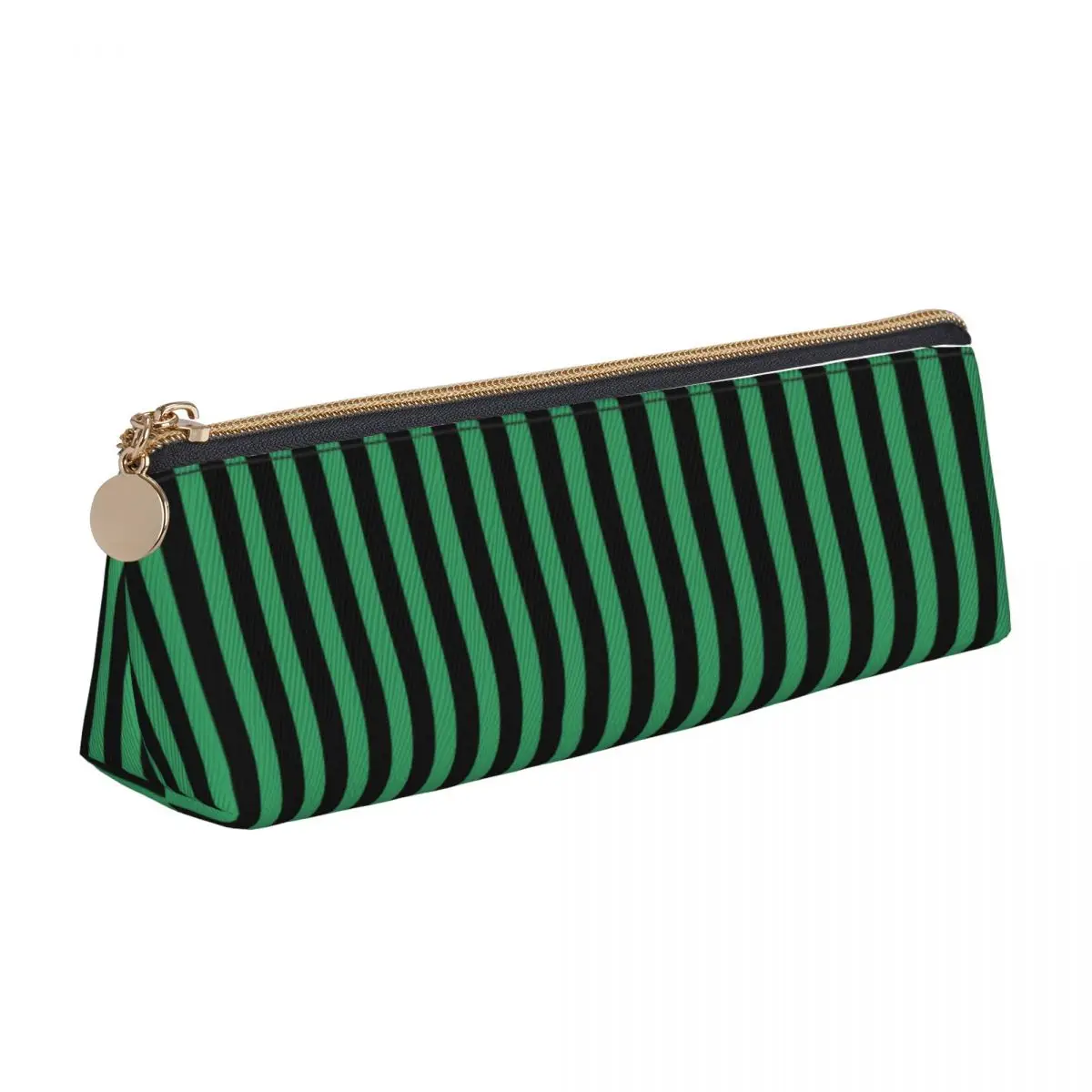 Candy Striped Leather Pencil Case Green and Black University For Teens Zipper Pencil Box Fashion Large Triangle Pen Organizer
Candy Striped Leather Pencil Case Green and Black University For Teens Zipper Pencil Box Fashion Large Triangle Pen Organizer