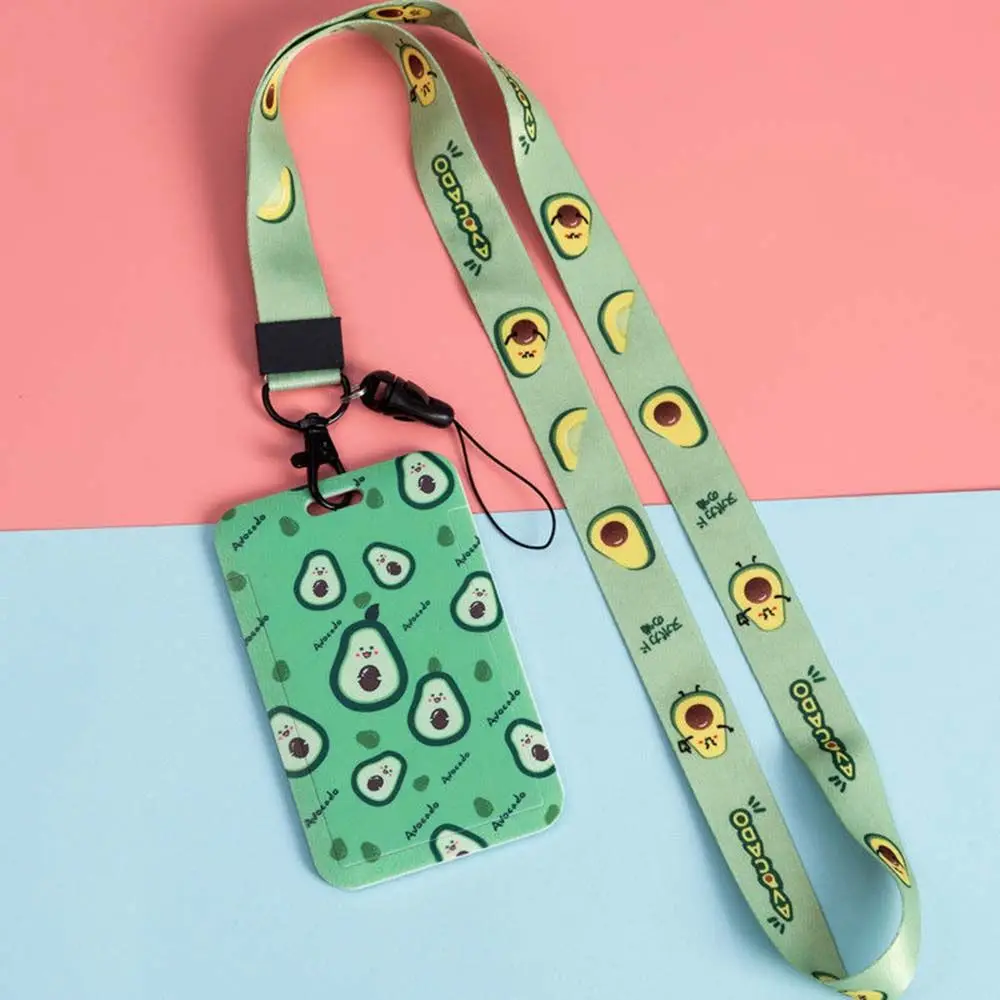 

Cute Lovely Lanyard Strawberry Avocado With keychain Name Tags Work Card Cover Card Holder Badge Holder Bus Card Case