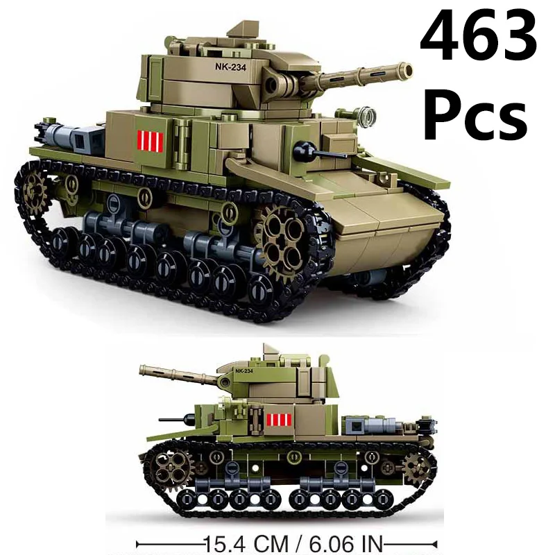 463Pcs World War II 2 In 1 M13/40 Medium Tank Building Blocks WW2 Military Car Model Toys As Christmas Gift For Children 0711
463Pcs World War II 2 In 1 M13/40 Medium Tank Building Blocks WW2 Military Car Model Toys As Christmas Gift For Children 0711