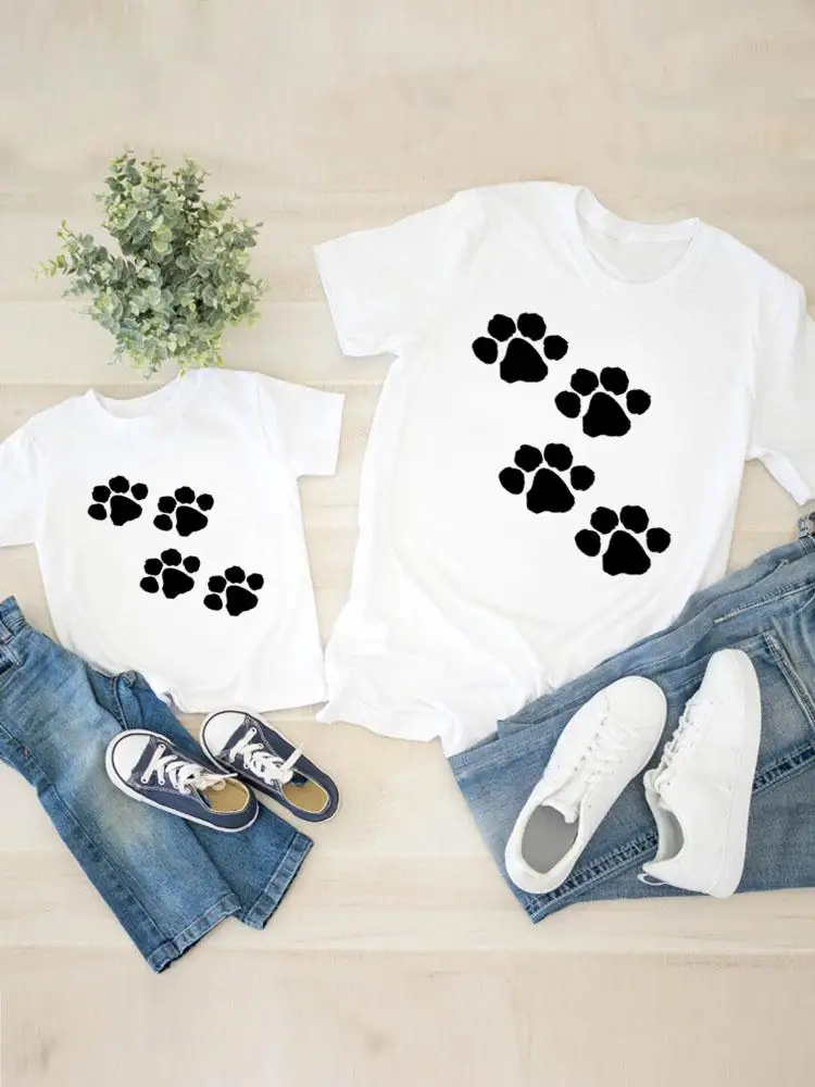 Paw Print Cat Dog Lovely Women Child Kid Clothing Graphic T-shirt Tee Boy Girl Summer Mom Mama Clothes Family Matching Outfits
Paw Print Cat Dog Lovely Women Child Kid Clothing Graphic T-shirt Tee Boy Girl Summer Mom Mama Clothes Family Matching Outfits