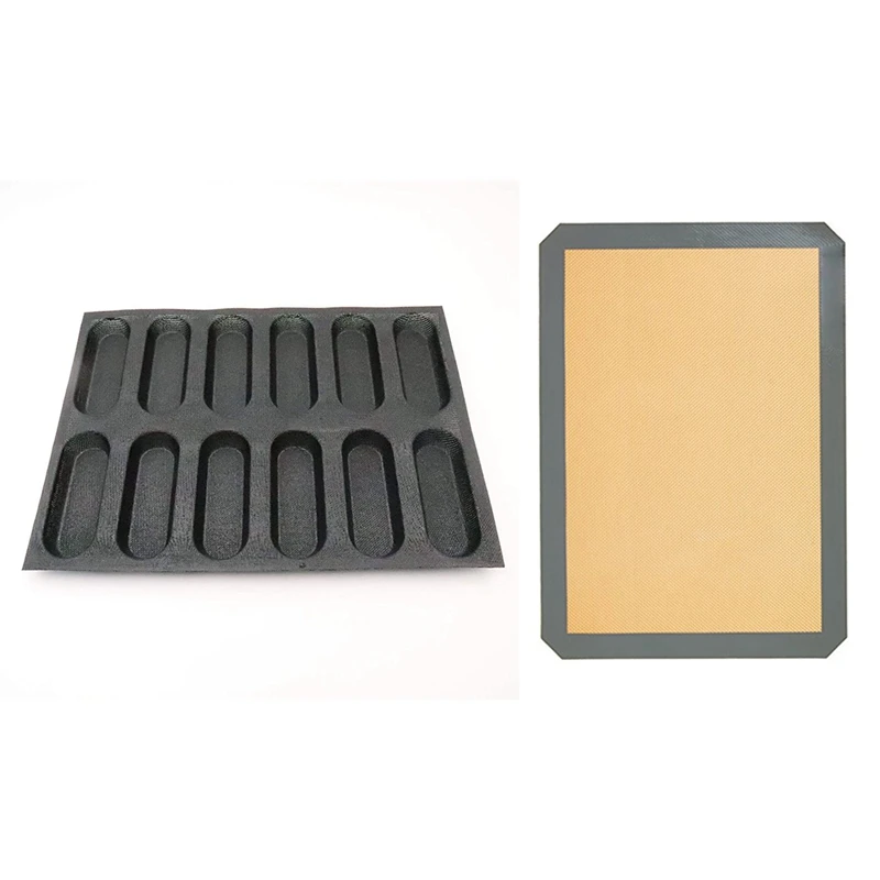 1Pcs Reusable Environmental Protection Silicone Baking Mat 30 X 20Cm & 1X Silicone Baguette Pan-Non-Stick
1Pcs Reusable Environmental Protection Silicone Baking Mat 30 X 20Cm & 1X Silicone Baguette Pan-Non-Stick
