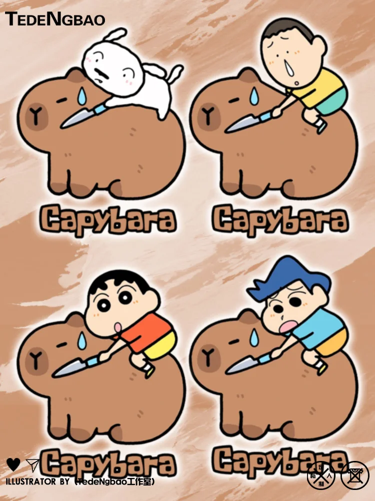 Crayon Xiaoxin Capabala капибара сумка для выражения лица парный вид мультфильм Чистый