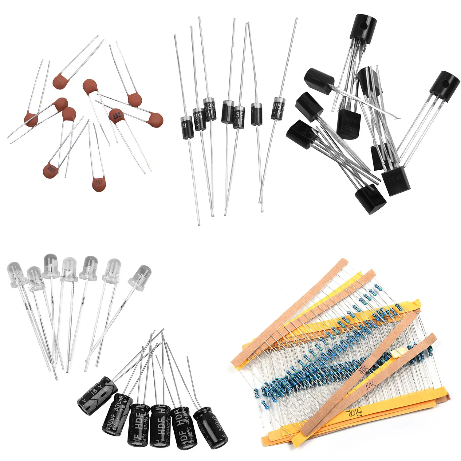 0Ω-1MΩ Resistance 1390pcs LED Resistors Electronics Capacitor Transistor Diode Assortment Kit 1/4W 3mm Metal Film
0Ω-1MΩ Resistance 1390pcs LED Resistors Electronics Capacitor Transistor Diode Assortment Kit 1/4W 3mm Metal Film