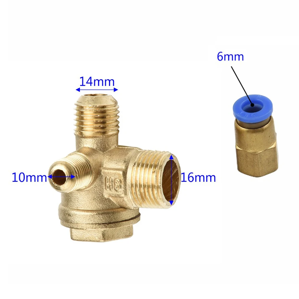 3 Port Brass Male Threaded Check Valve Connector Tool For Oil-free Air Compressor 16 14 10mm Tube Connecting Replacement
3 Port Brass Male Threaded Check Valve Connector Tool For Oil-free Air Compressor 16 14 10mm Tube Connecting Replacement