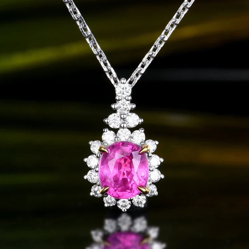 18K White Gold 1.33CT Unheated Pink Sapphire Women Wedding Jewelry Diamond Pendant Women Third Party Appraisal Fine Jewellery
18K White Gold 1.33CT Unheated Pink Sapphire Women Wedding Jewelry Diamond Pendant Women Third Party Appraisal Fine Jewellery
