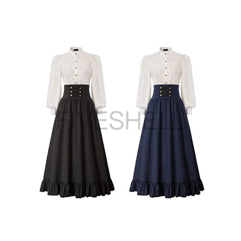 2022 European Renaissance Gothic Women's Skirt High Waist Ruffle Hem A-line Elastic Waist Skirt Medieval Retro Cosplay Costume
2022 European Renaissance Gothic Women's Skirt High Waist Ruffle Hem A-line Elastic Waist Skirt Medieval Retro Cosplay Costume