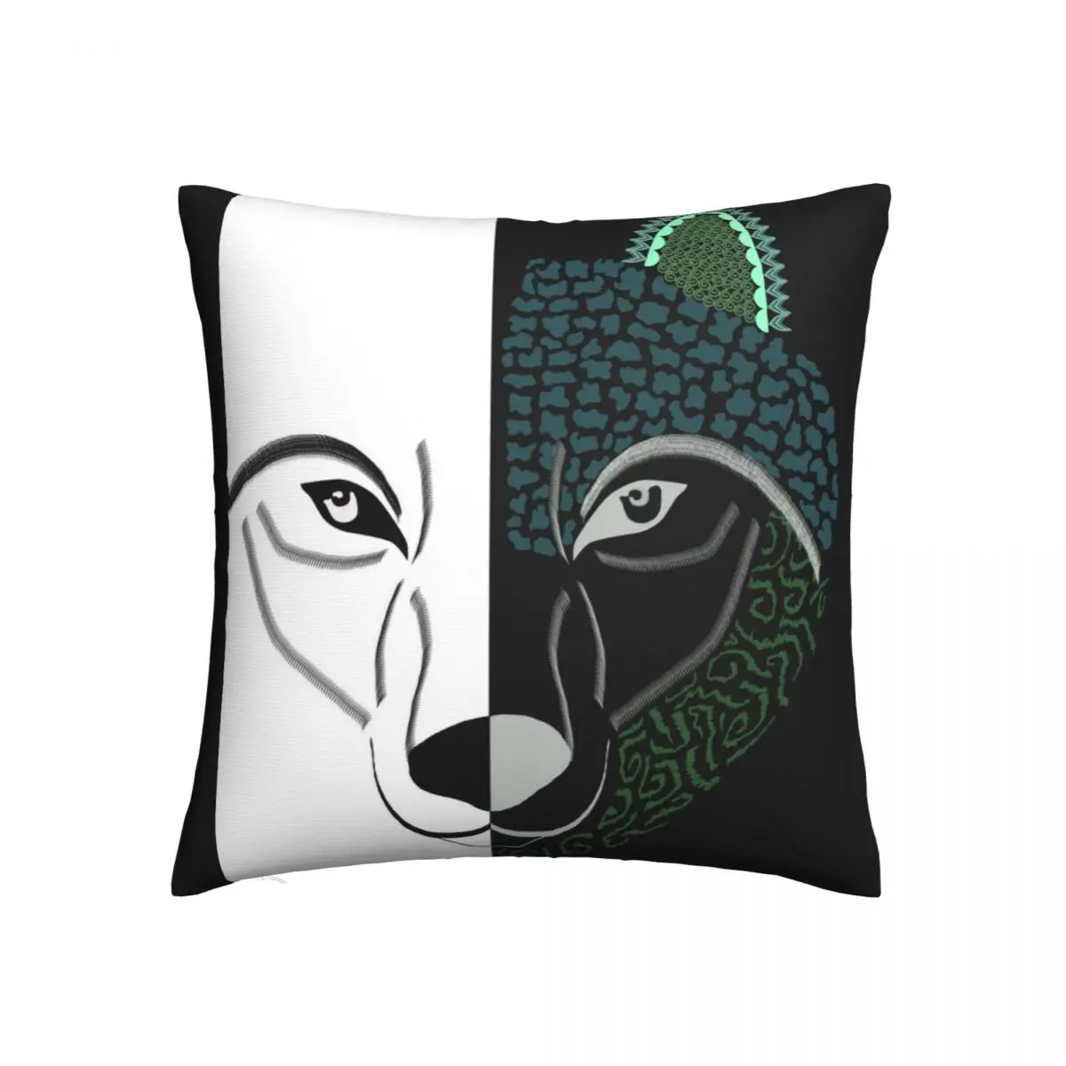 Wolf Face Yingyang Pillow Case Black And White Polyester Home Decor Pillowcase Zipper Spring Vintage Cover
Wolf Face Yingyang Pillow Case Black And White Polyester Home Decor Pillowcase Zipper Spring Vintage Cover