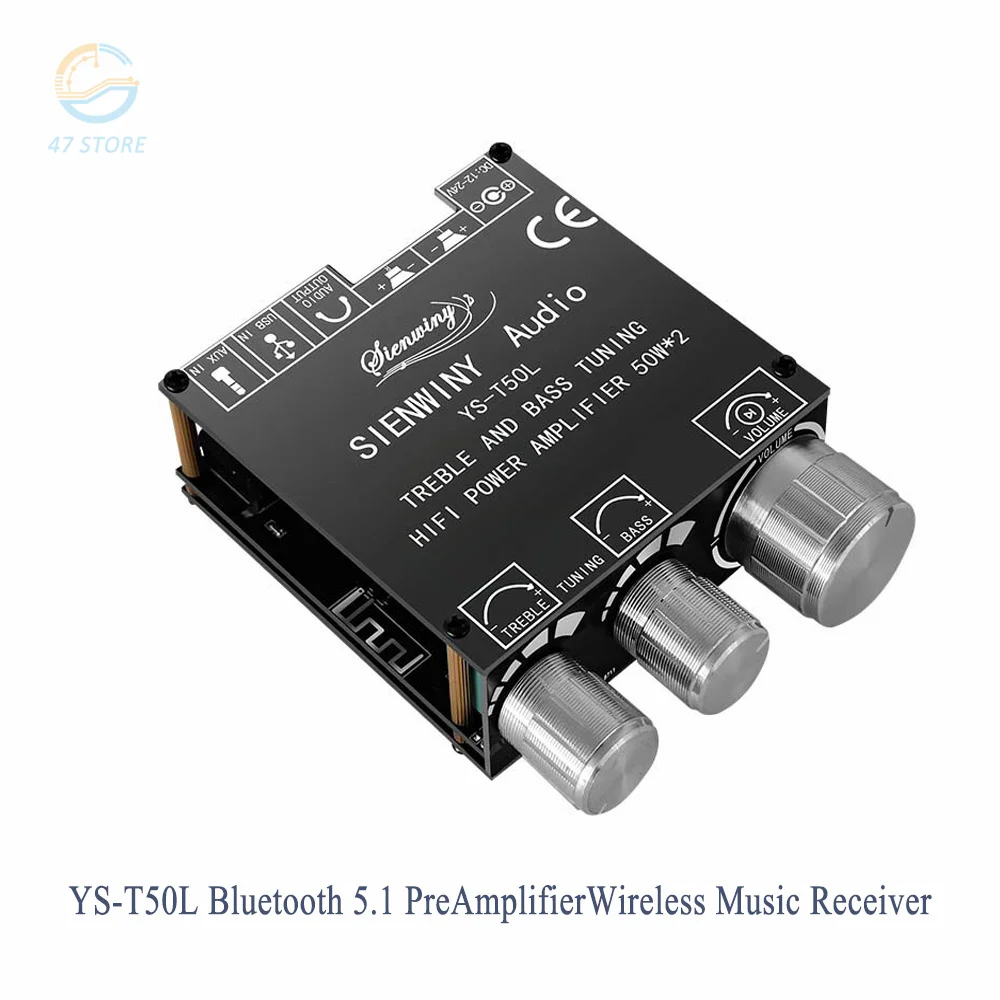 YS-T50L Bluetooth 5.1 with Front High and Low Pitch Stereo Digital Amplifier Module Equalizer Tone Preamplifier HiFi Audio
YS-T50L Bluetooth 5.1 with Front High and Low Pitch Stereo Digital Amplifier Module Equalizer Tone Preamplifier HiFi Audio